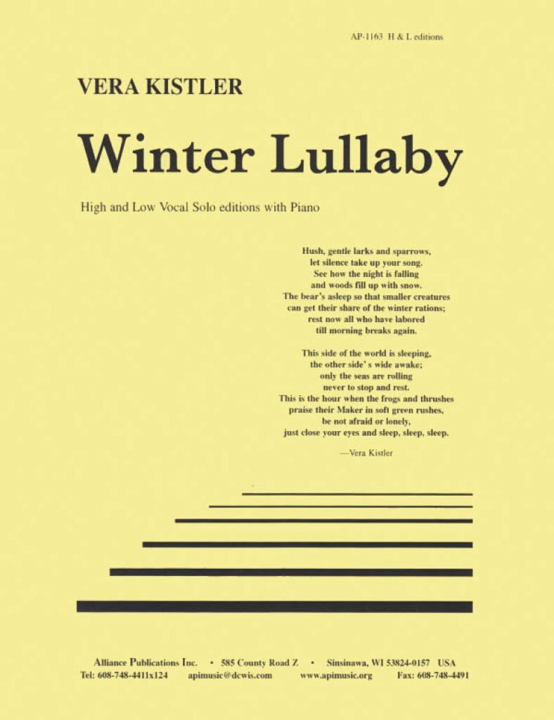 Winter Lullaby - H&l Voc Eds